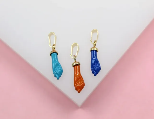 18K Gold Filled Enamel Color Figa Hand Pendant