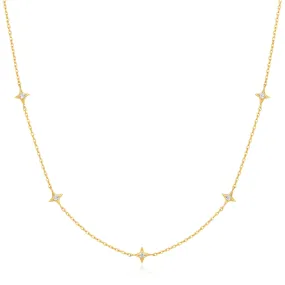 Ania Haie Yellow Gold CZ Star Station Necklace