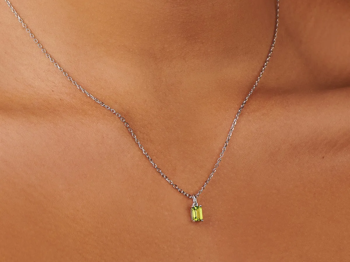 Birthstone Silver Necklace - August by Little Sky Stone