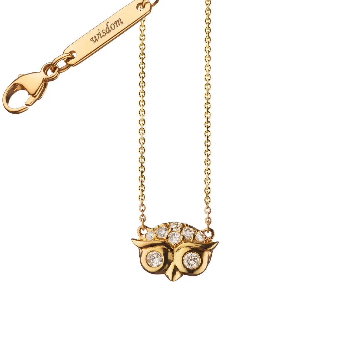 Diamond Critter Owl Wisdom Necklace