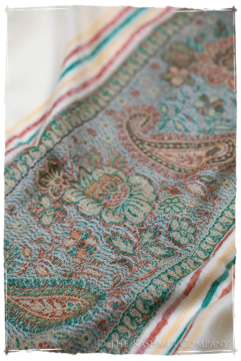 Fabrizia Frontière Ivory Kashmir Wool Scarf