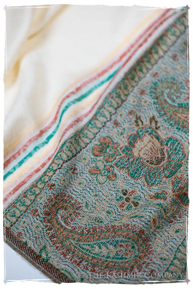 Fabrizia Frontière Ivory Kashmir Wool Scarf