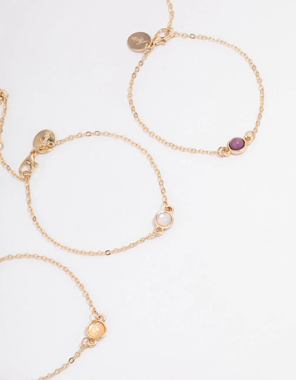 Gold Stone Bracelet & Anklet Set