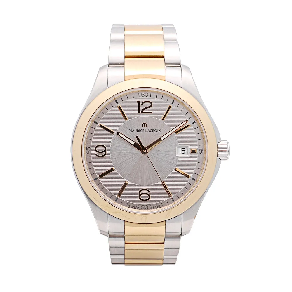 Maurice Lacroix Miros Date Watch Two-Tone Silver Dial 39mm Quartz (Preowned)