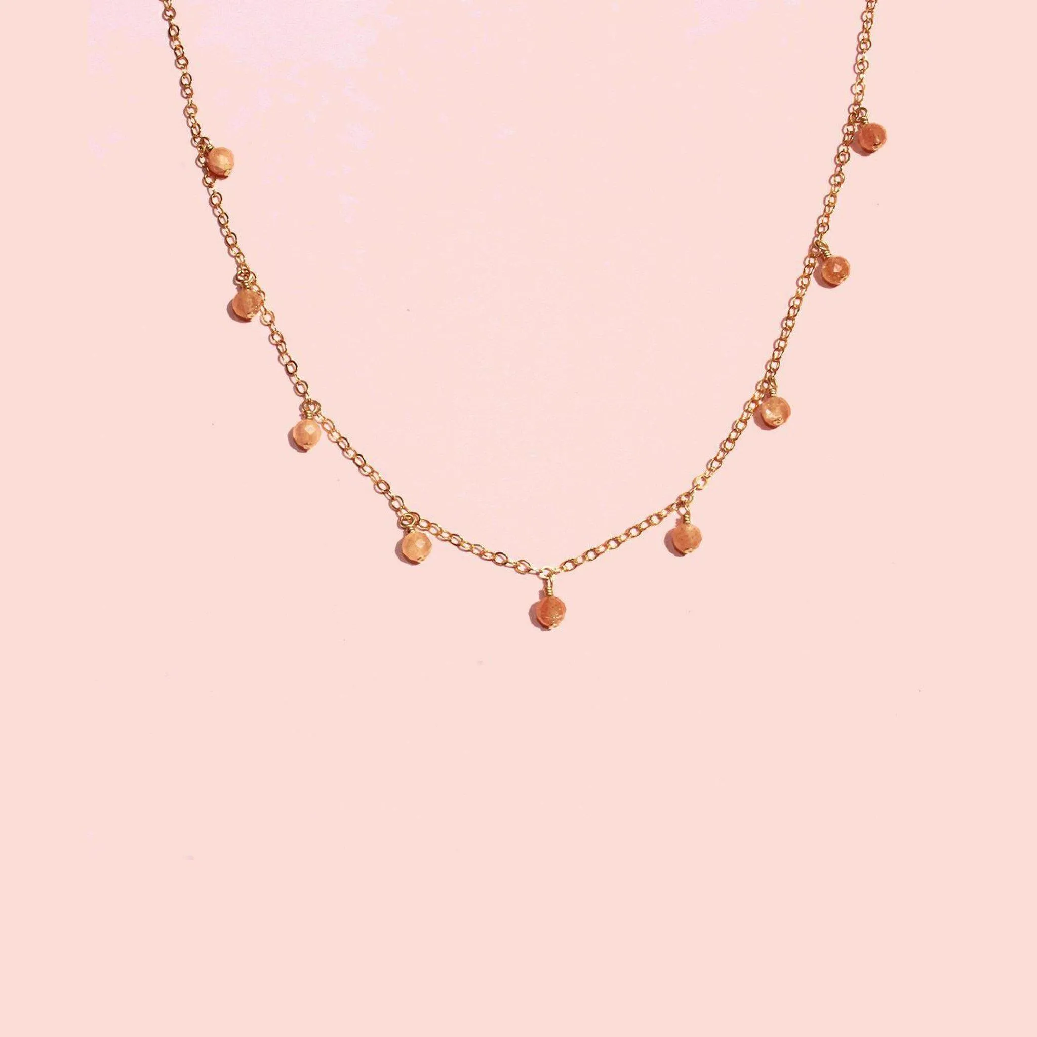 MiniDot Necklace: Sunstone