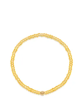 Women's Wristband with Amber Mini Beads